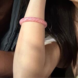 Pink Jade Bangle Bracelet
